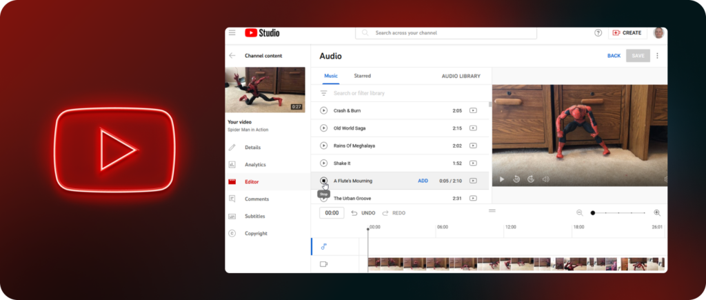 Editor Integrado do YouTube