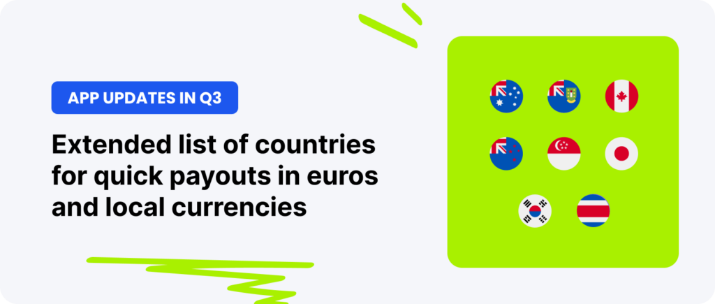 Lista ampliada de países para pagos rápidos