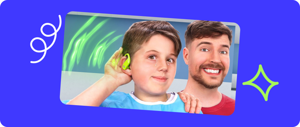 Mr.Beast "1.000 personas sordas escuchan por primera vez"