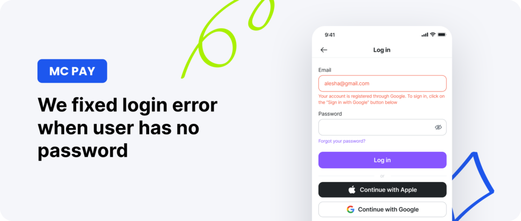 error de inicio de sesión corregido