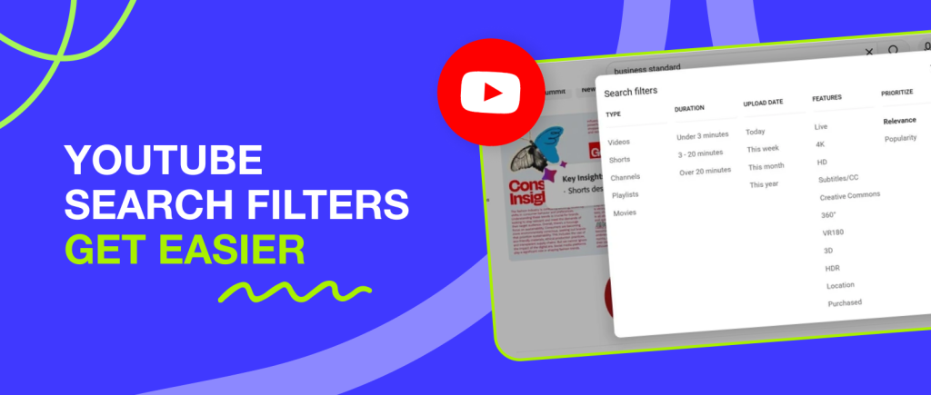 filtros de pesquisa do youtube