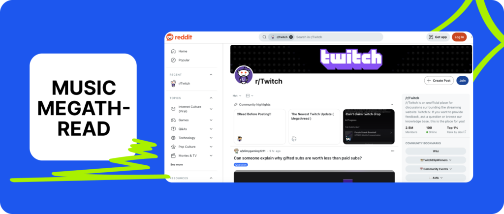 Reddit Twitch Music Megathread